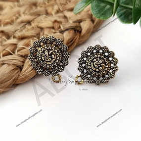 Golden stud earrings components metal earrings findings ESG100 Vibrant Decoration