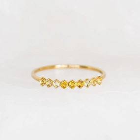 November Birthstone Ring 14k Gold - Ombre Citrine Economical Object Fine Symbol