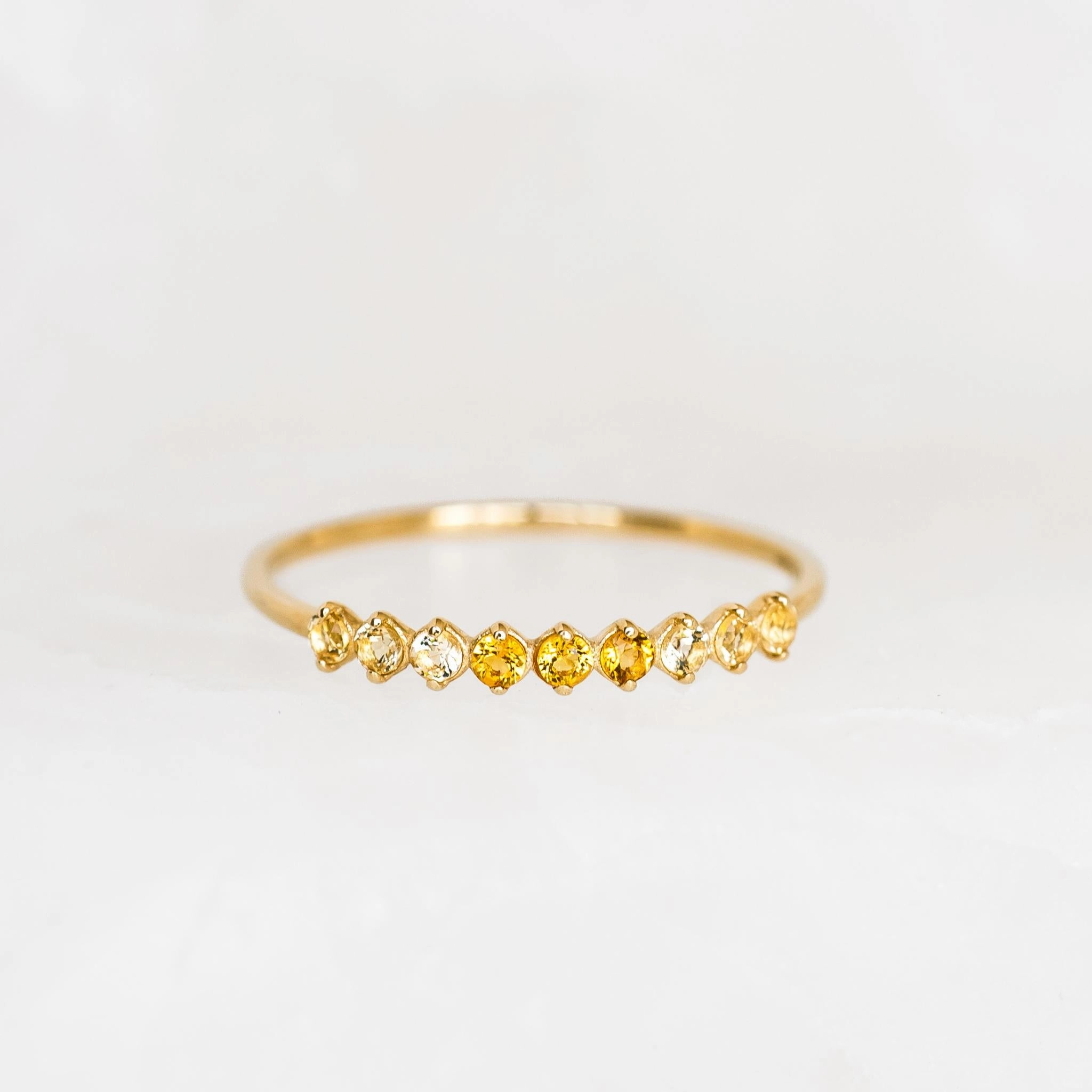 Sturdy Statement November Birthstone Ring 14k Gold - Ombre Citrine
