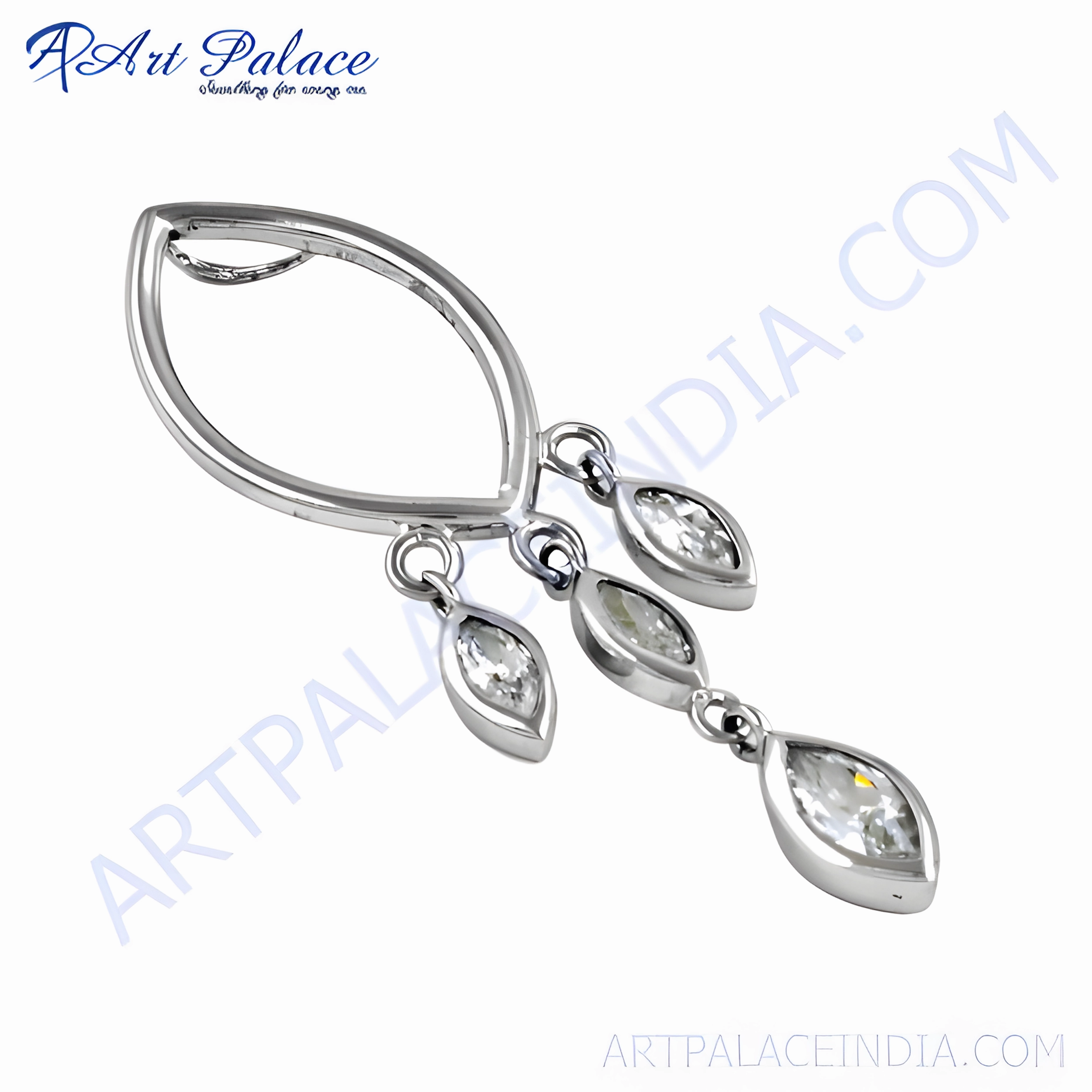 Timeless Present For College Celebrity Style Cubic Zirconia Gemstone 925 Silver Pendant