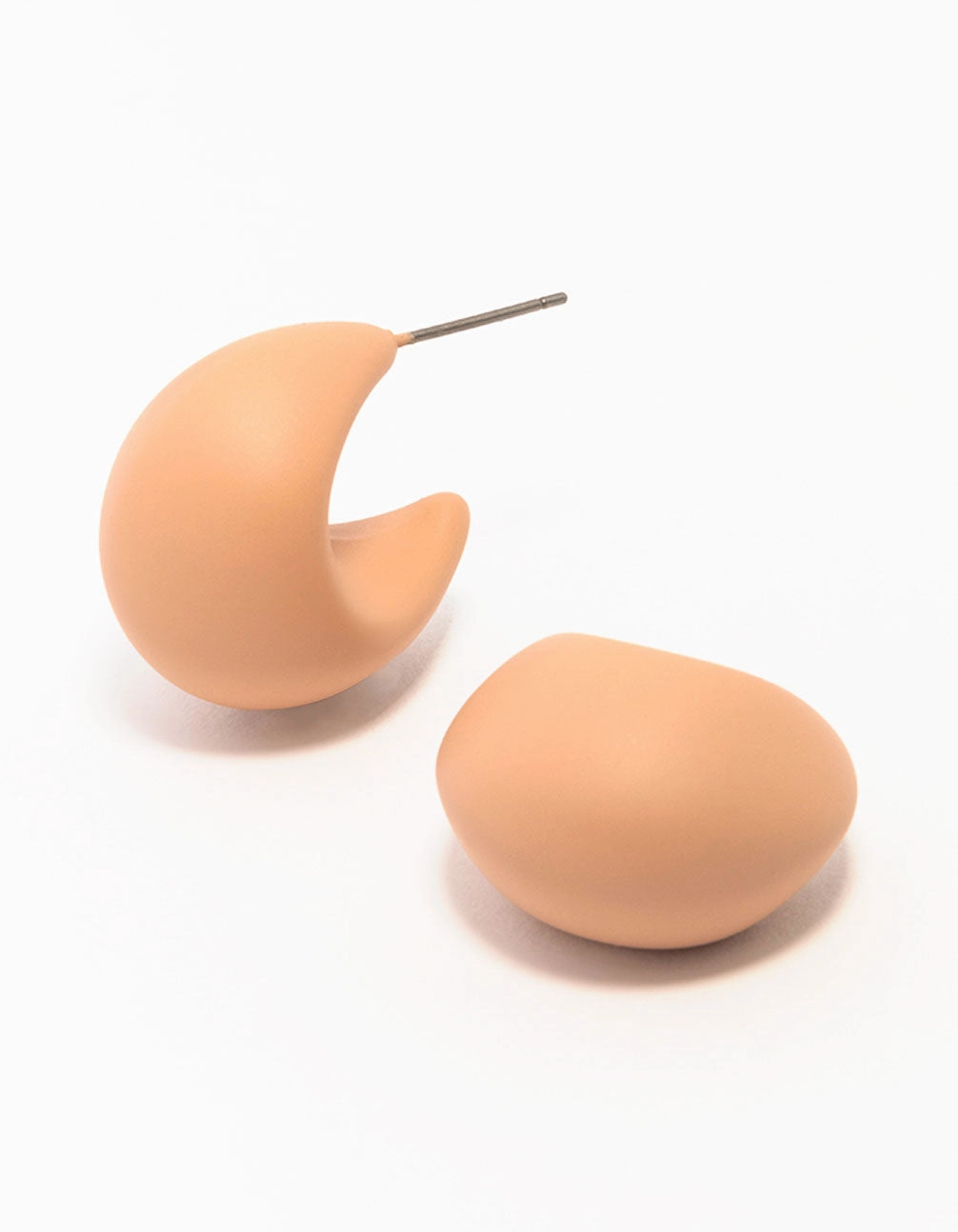 Orange Coated Bubble Hoop Earrings Glam Detail