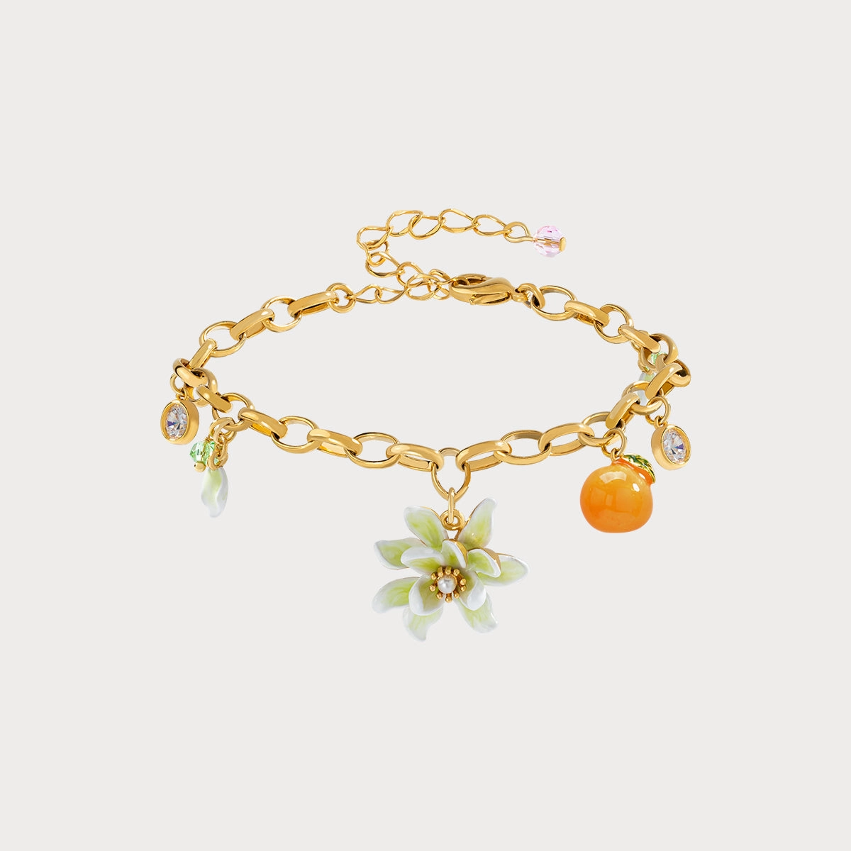 Golden Touch Orange Flower Bracelet