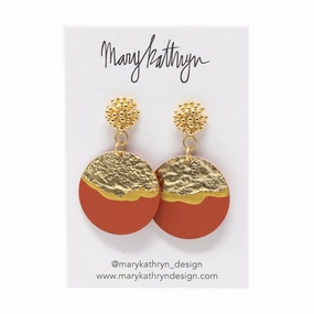 Orange Lorelei Disc Earrings Finishing Touch