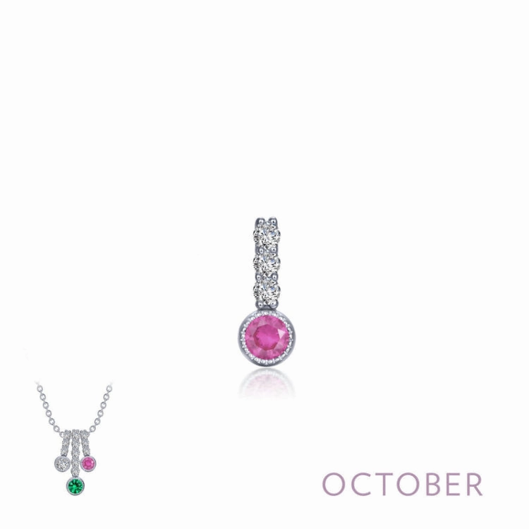 Retro Detail October Birthstone Love Pendant