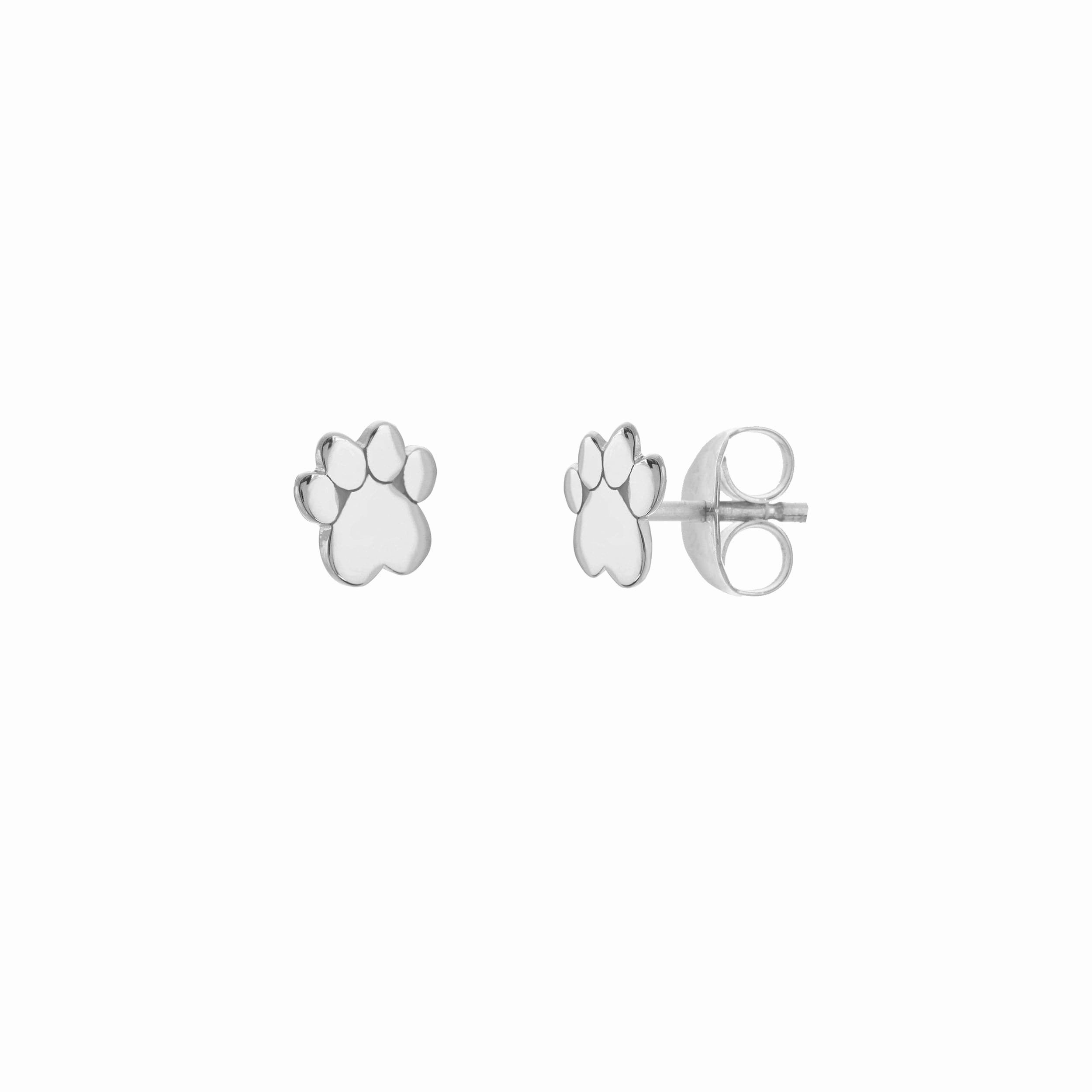 Secure Decor Simple Choice 14k Gold Dog Paw Print Earrings