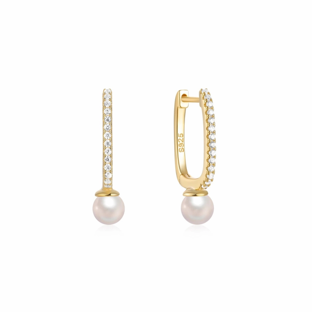 OVAL DROP PEARL GOLDEN HOOPS Attractive Creation Big Accessory