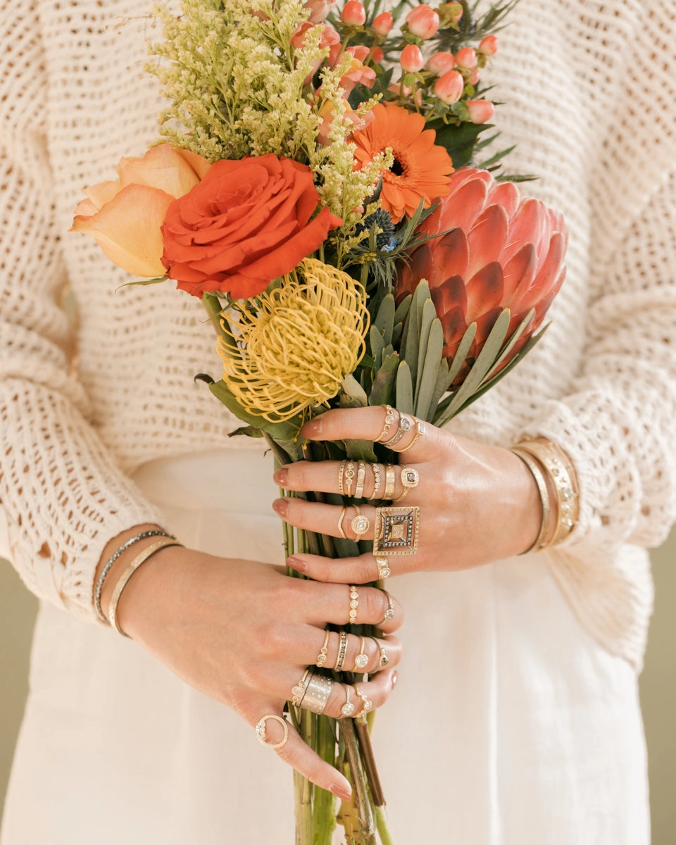 Oxidized Silver KMJ Timeless Hinged Bangle  - 18ky, Oxidized Silver   VS Diamonds Signature Highlight Sophisticated Accent