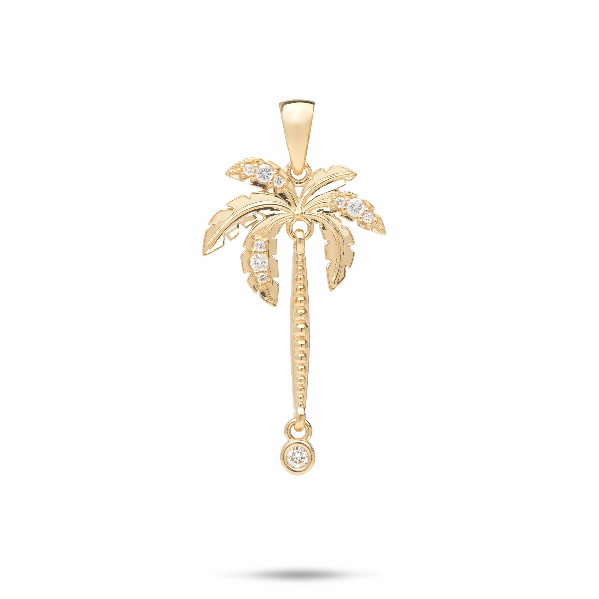 Paradise Palms - Palm Tree Pendant in Gold with Diamonds - 28mm Best Gift Timeless Ornament