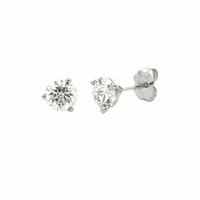 Office Item Delicate Accent 1.64cttw Round Diamonds in Three Prong Martini Earrings