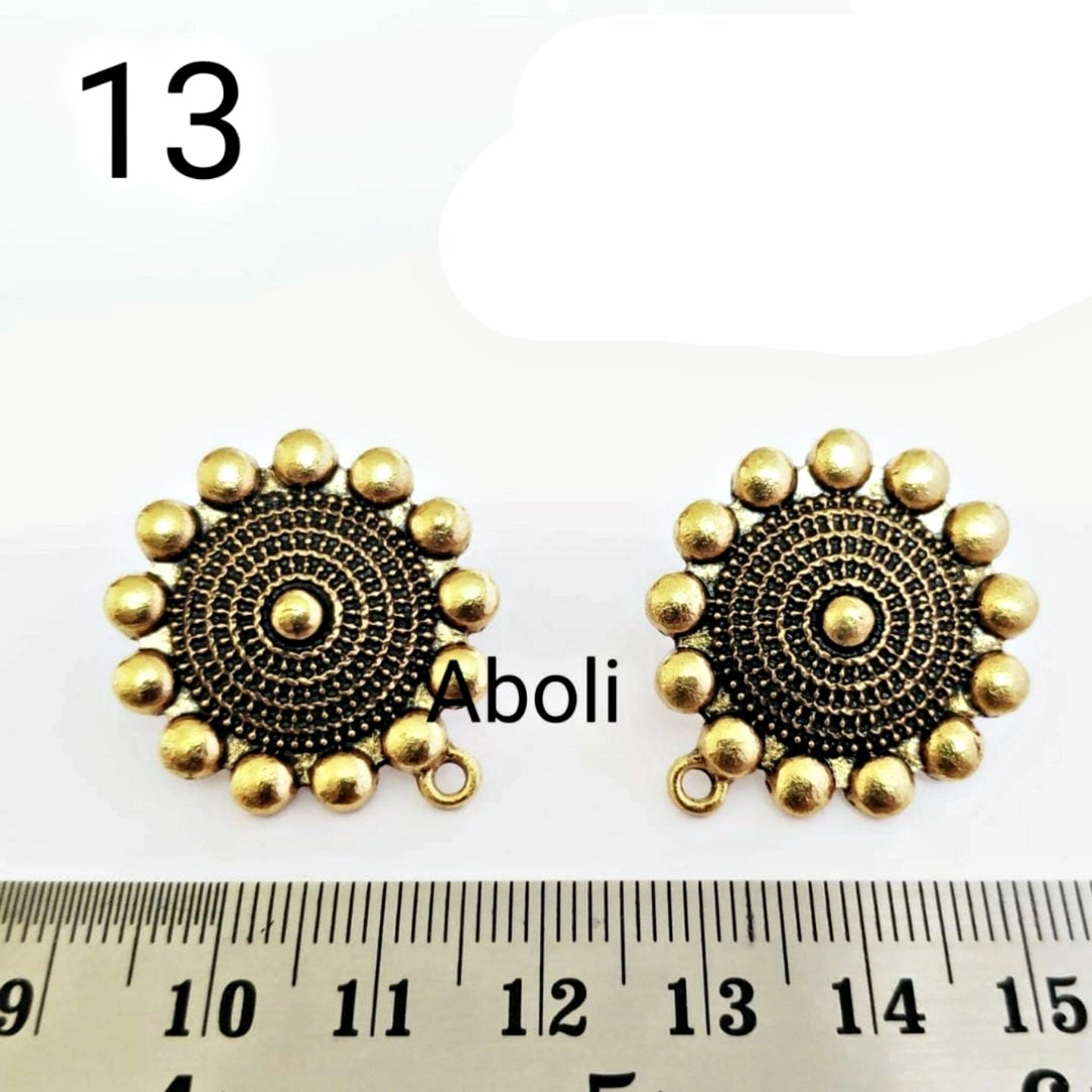 Splendid Embellishment Golden round floral stud components metal earrings findings ESG13