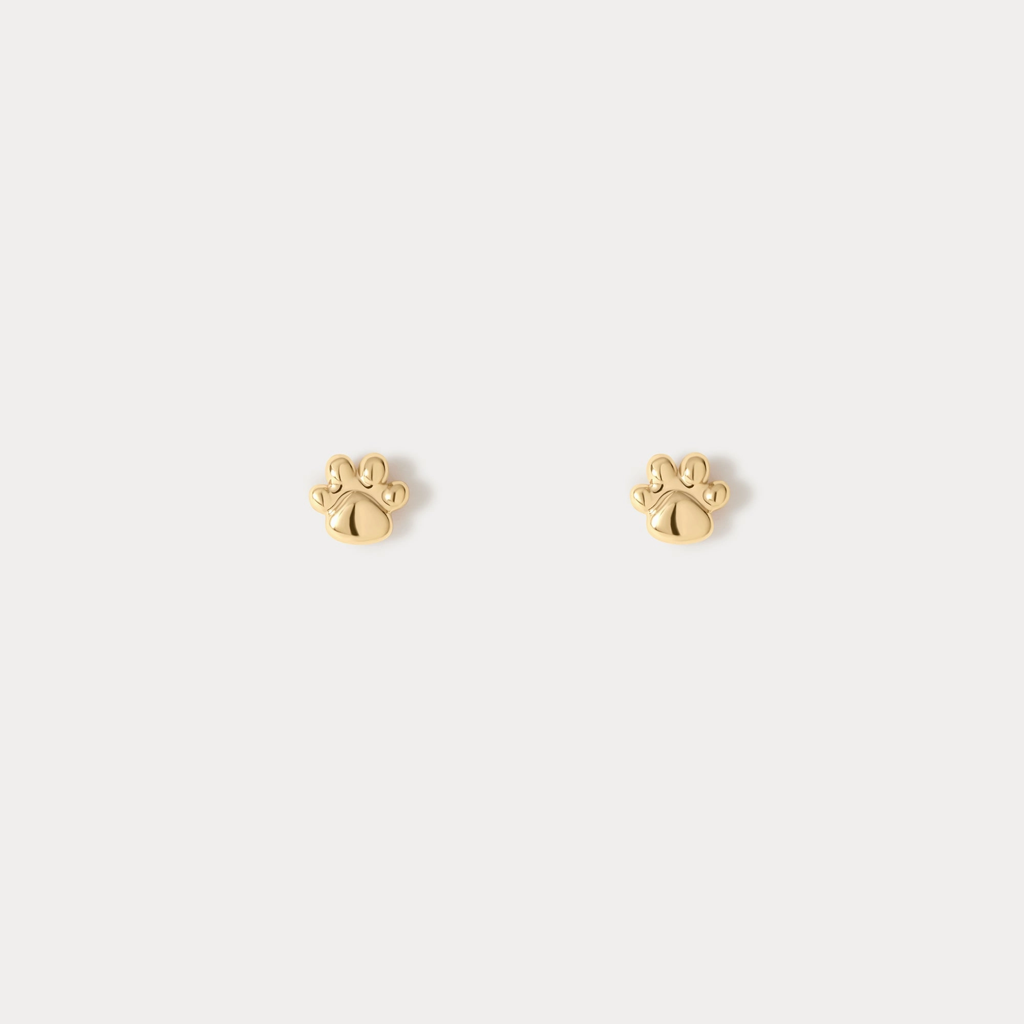 Glossy Ornament Paw Print Studs