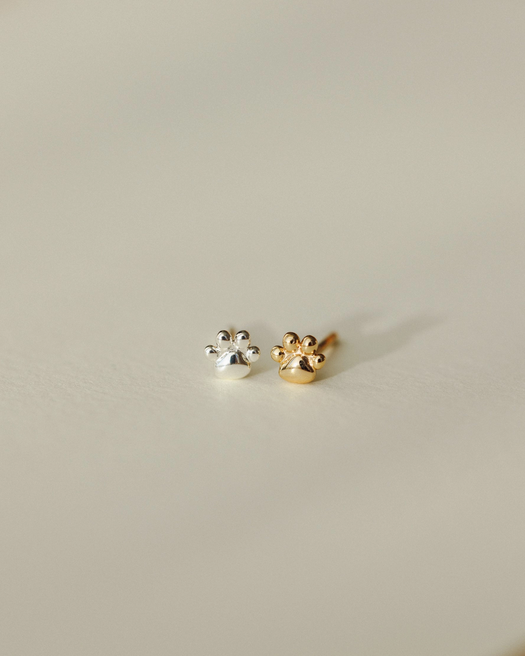 Adorable Ornament Matte Decoration Paw Print Studs