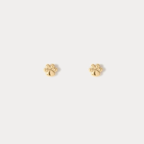 Glossy Ornament Paw Print Studs