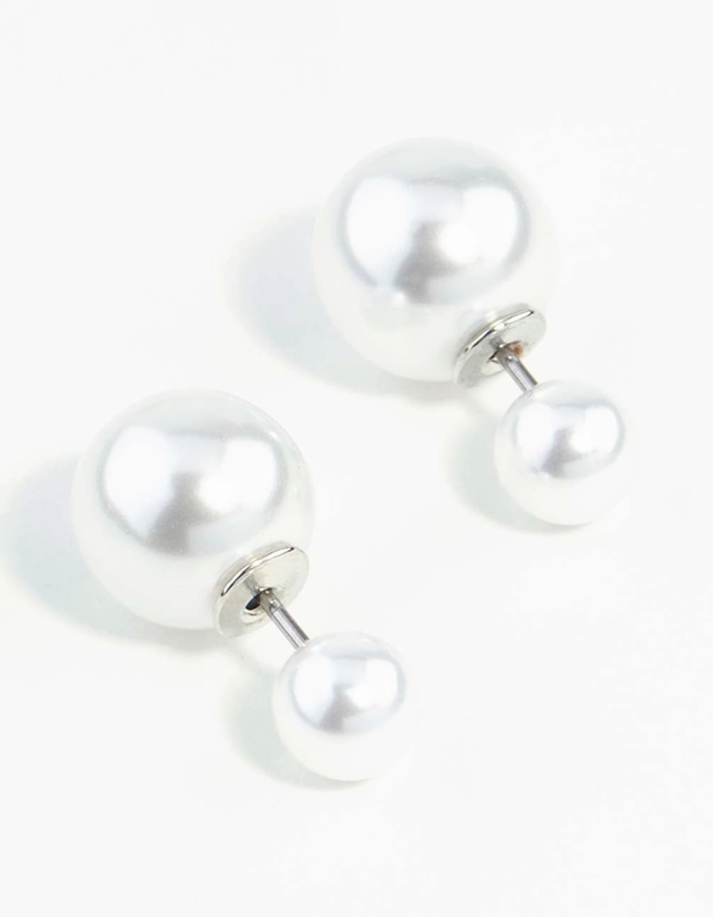 Pearl Ball Sandwich 8MM Stud Earrings Soft Reflection