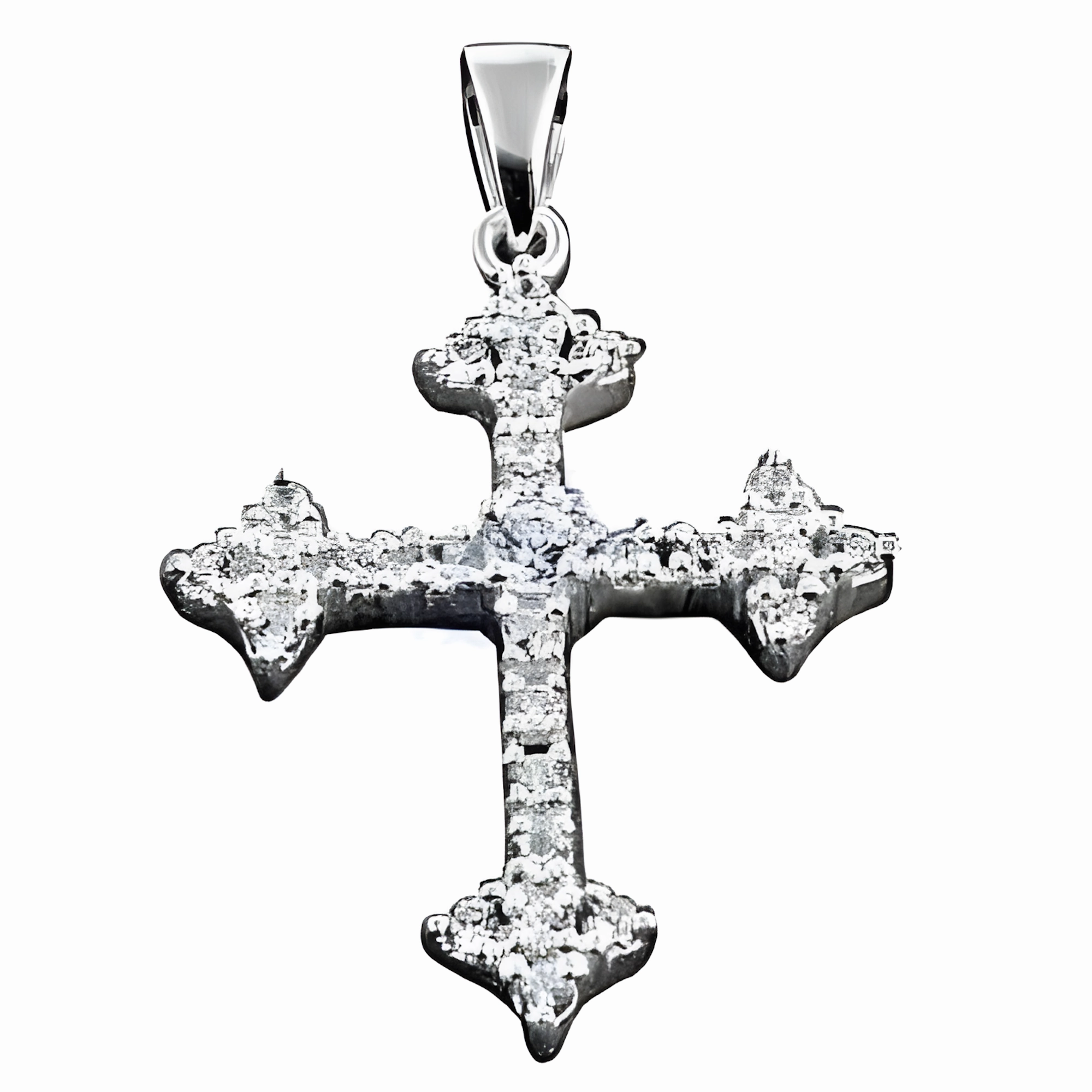 Urban Minimal Stylish 925 Sterling Silver Cross Pendant with Cubic Zirconia