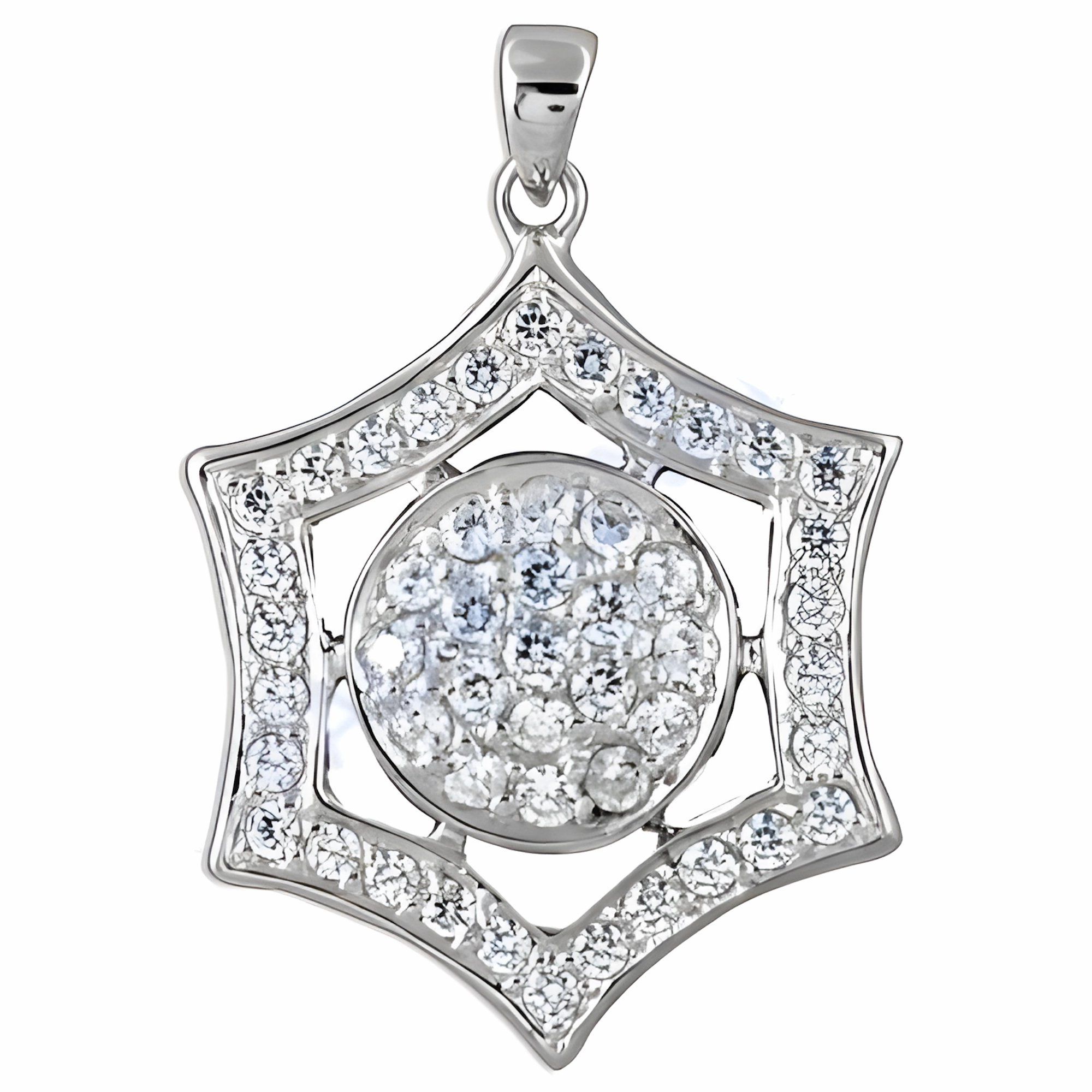 Elegant CZ Silver Pendant - Graceful Design for Timeless Style Exclusive Present