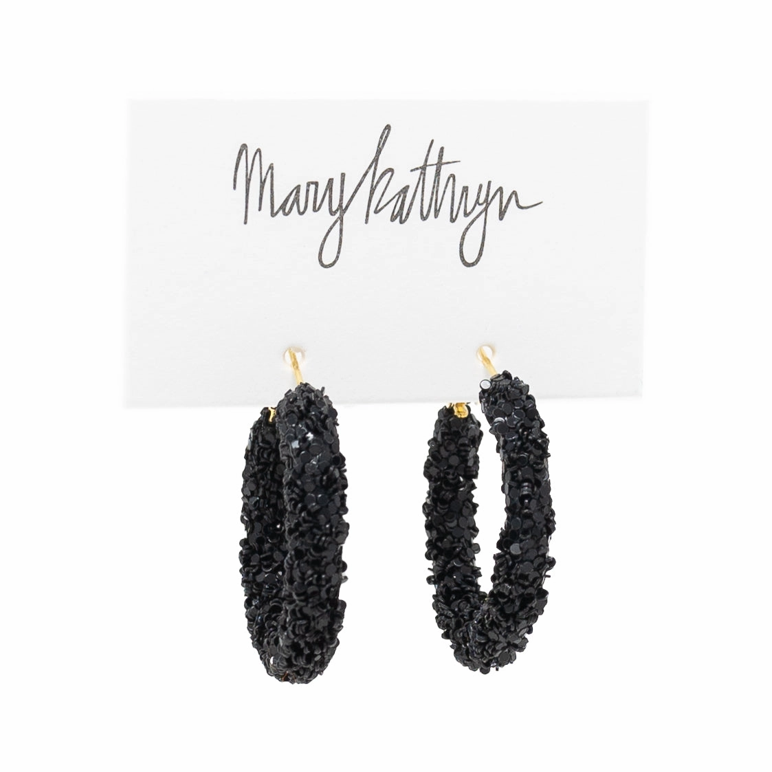 Smart Finish Party Gift Black Glitter Hoops