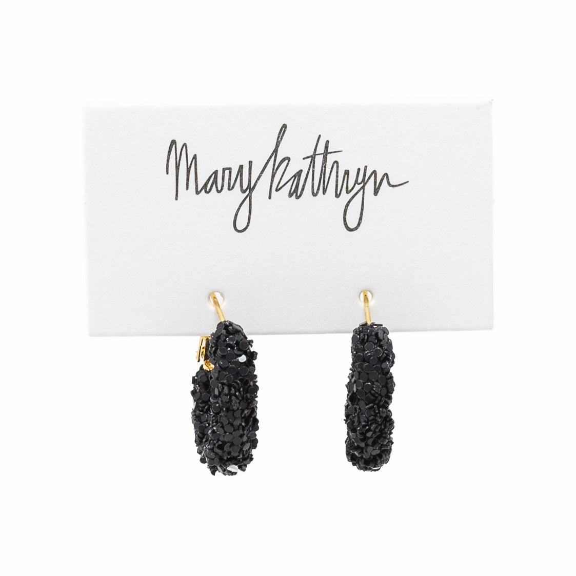 Black Glitter Hoops Weekend Style