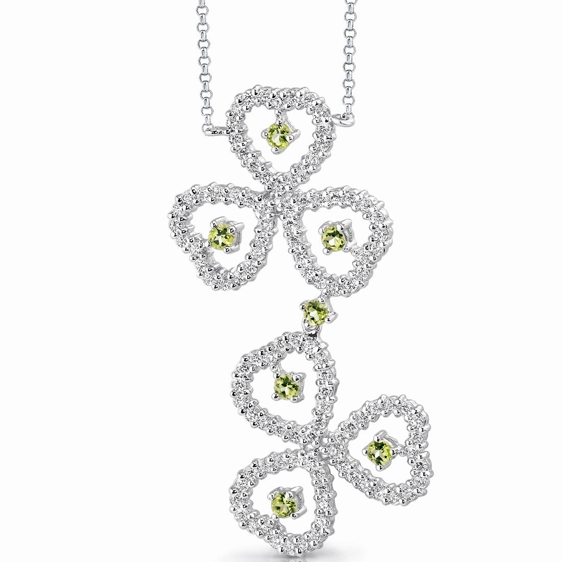 Peridot Pendant Necklace Sterling Silver Lightweight Jewelry Summer Feature