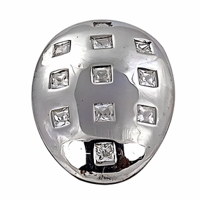 Stylish Cubic Zirconia Gemstone Silver Pendant - Fashionable Jewelry Beaded Strand Piece