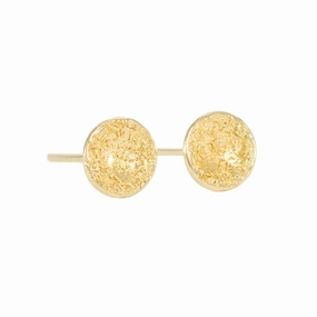 Petite Double Gold Moon Surface Studs - 22ky   14ky Gold Elegant Sparkle Fashion Layer