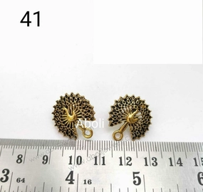 Straight Piece Golden peacock train  stud earrings components metal earrings findings ESG41