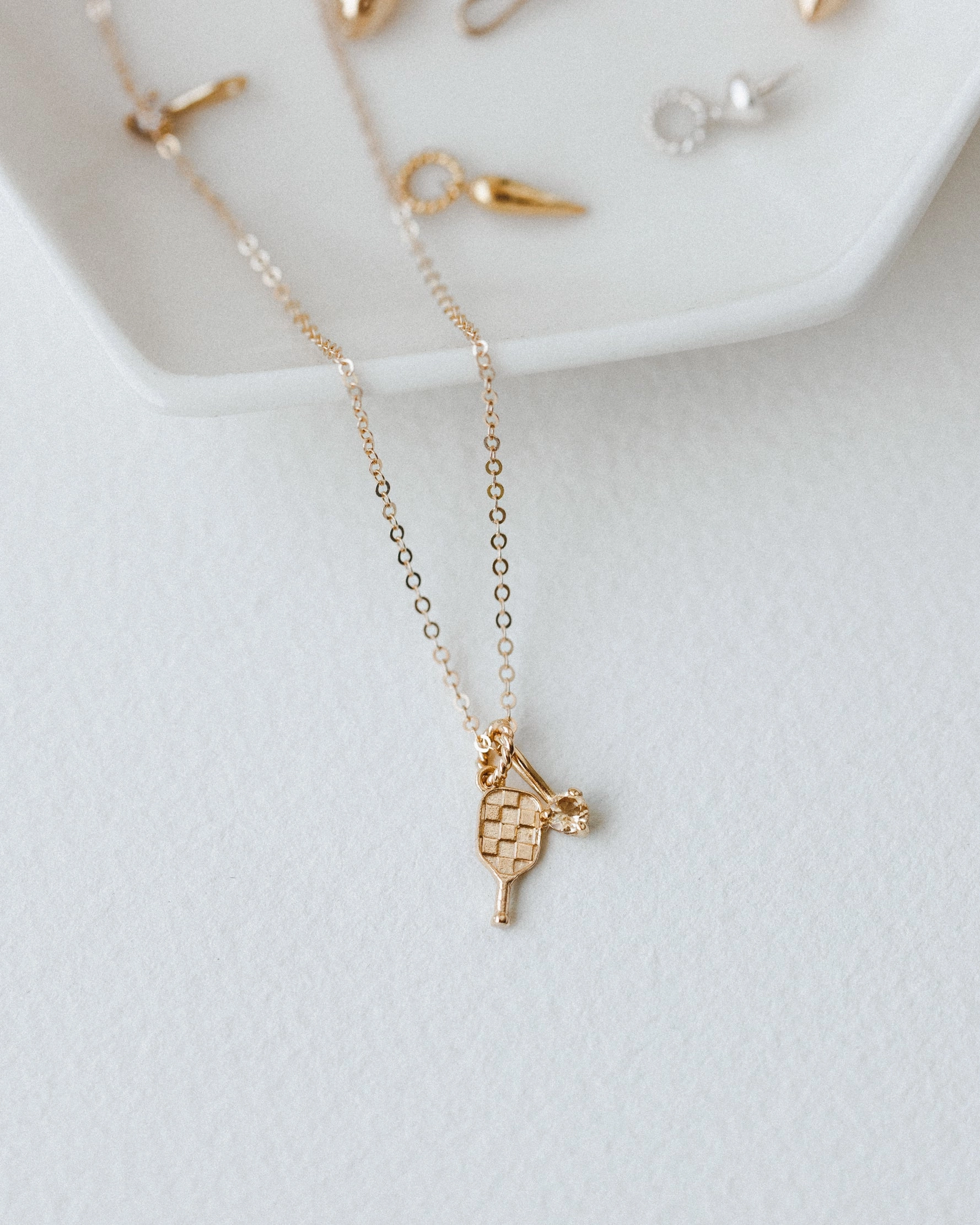 Celebration Accent Gleaming Finish Pickleball Charm