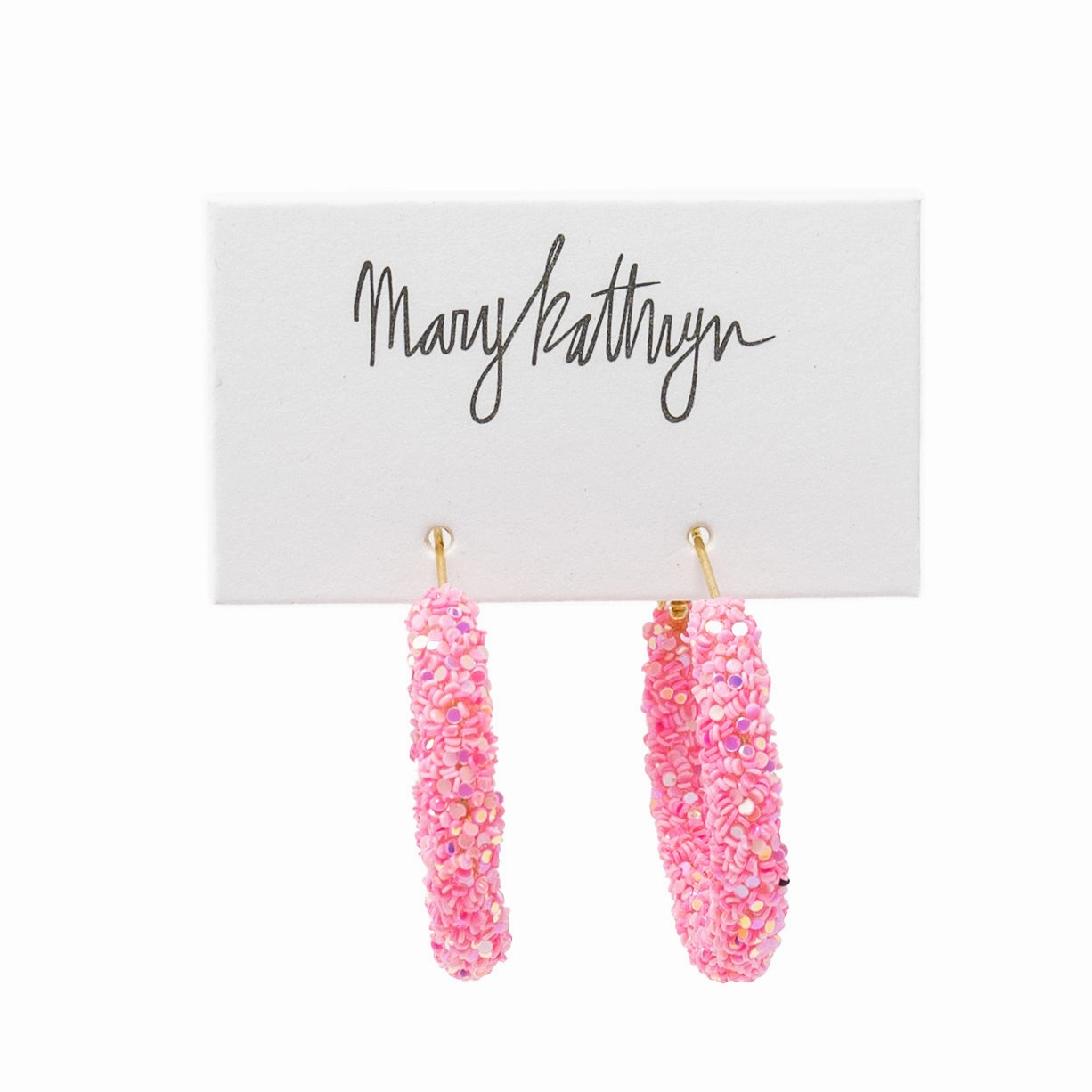 Pink Glitter Hoops Chic Gift