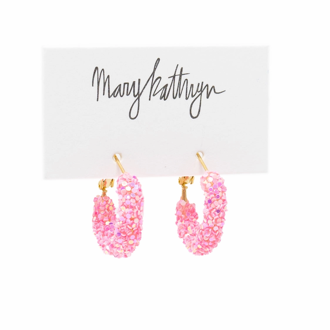 Pink Glitter Hoops Modern Glow Signature Charm