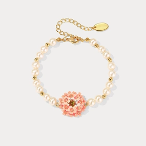 Pink Verbena Pearl Bracelet Polished Finish