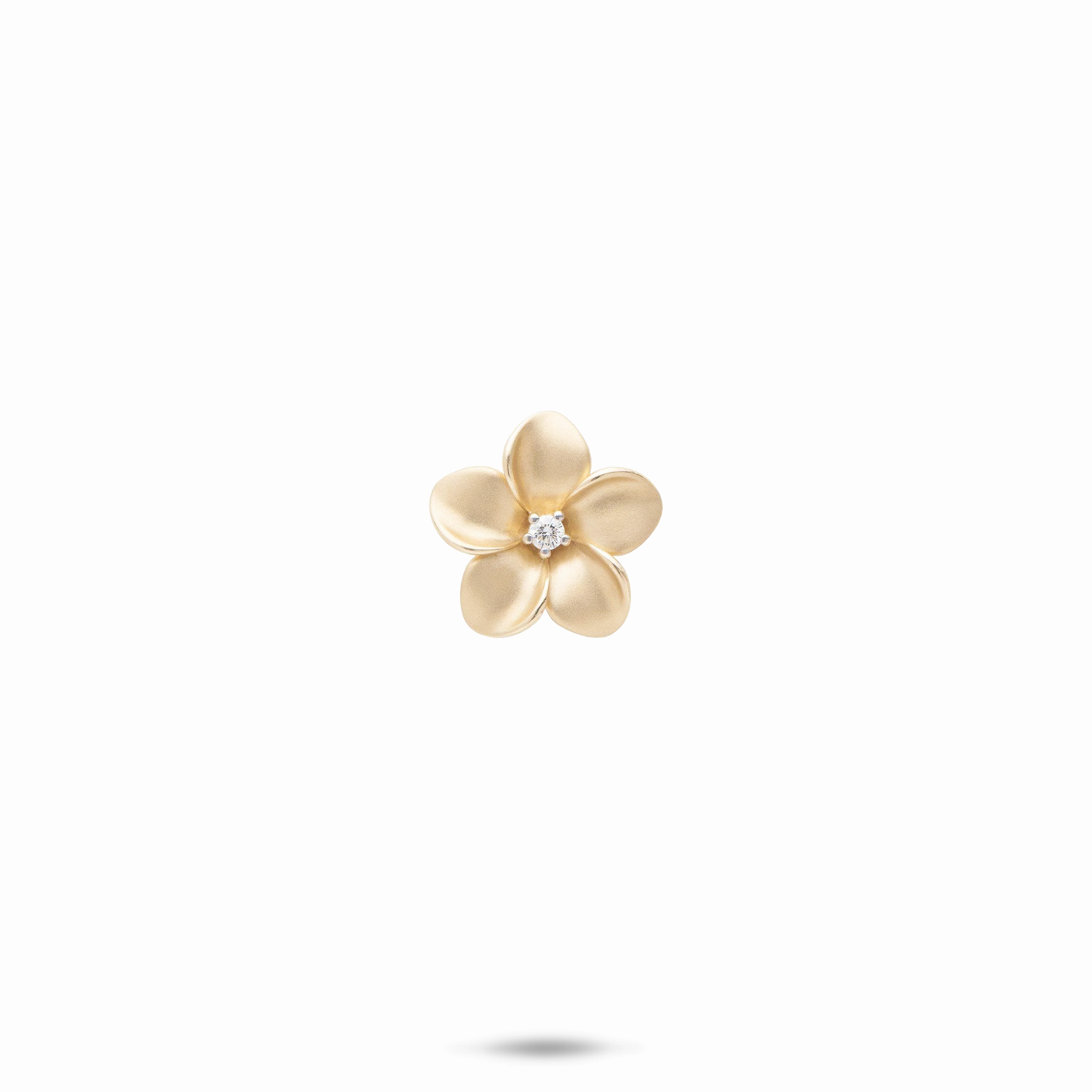 Furnishing Item Event Gift Plumeria Pendant in Gold with Diamond - 11mm
