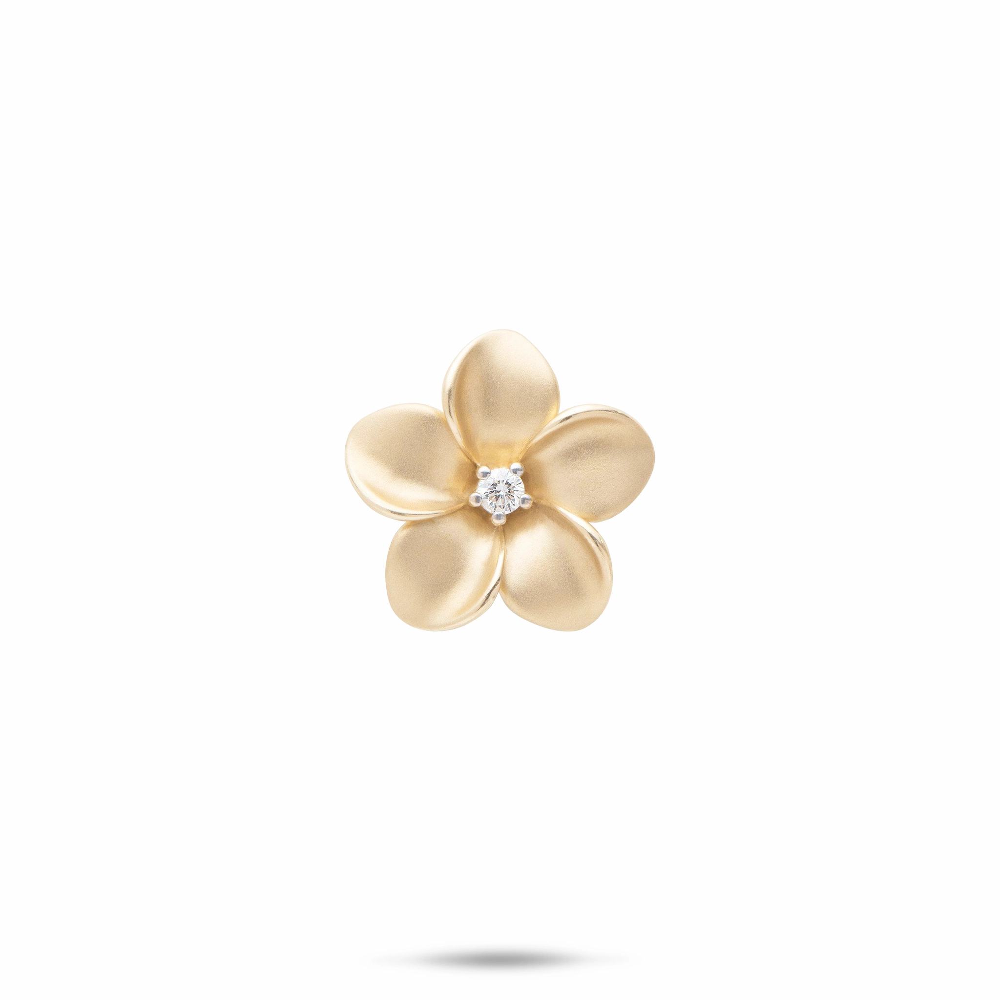 Birthday Style Plumeria Pendant in Gold with Diamond - 16mm