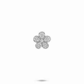 Plumeria Pendant in White Gold with Diamonds - 11mm Hooked Jewelry