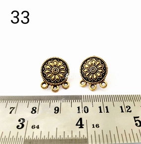 Golden earrings stud components metal earrings findings ESG33 Party Decoration