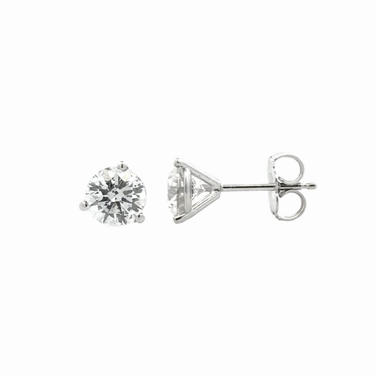 Refined Item 1.43cttw Round Diamonds in Three Prong Martini Earrings