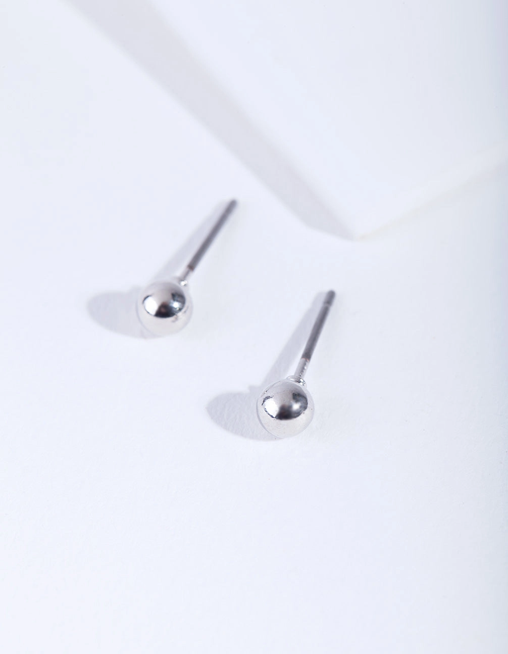 Silver Mini Plain Ball Stud Earrings Luxe Lookbook Signature Charm