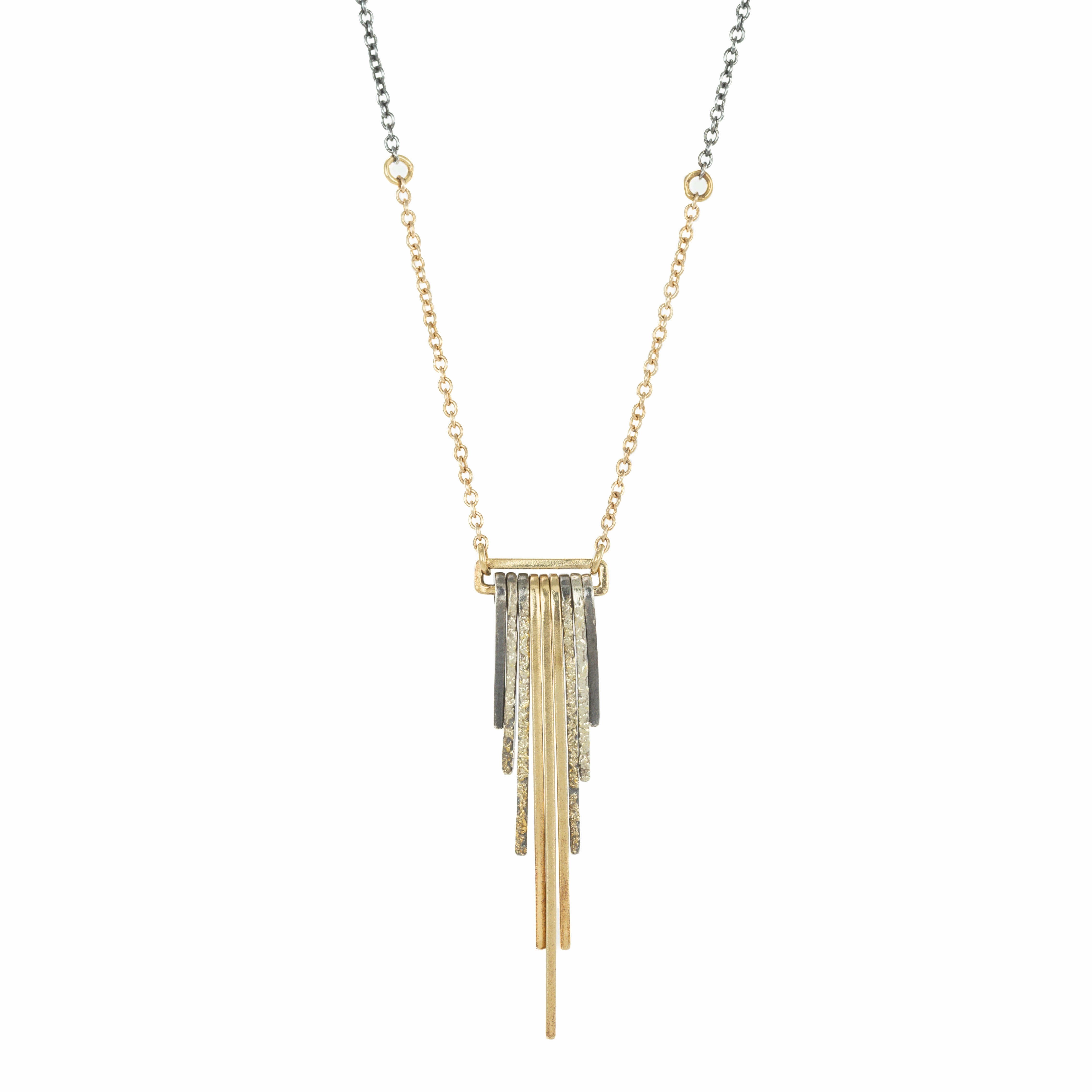 Mini Decidedly Deco Necklace - 22k/18k Gold, Oxidized Silver Trend Setting