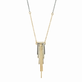 Mini Decidedly Deco Necklace - 22k/18k Gold, Oxidized Silver Trend Setting
