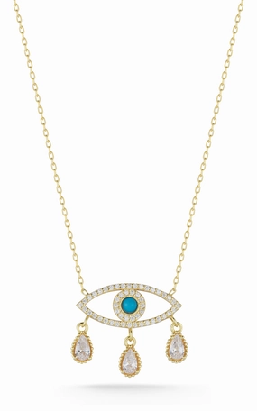 custom design Tear Drop Evil Eye Necklace