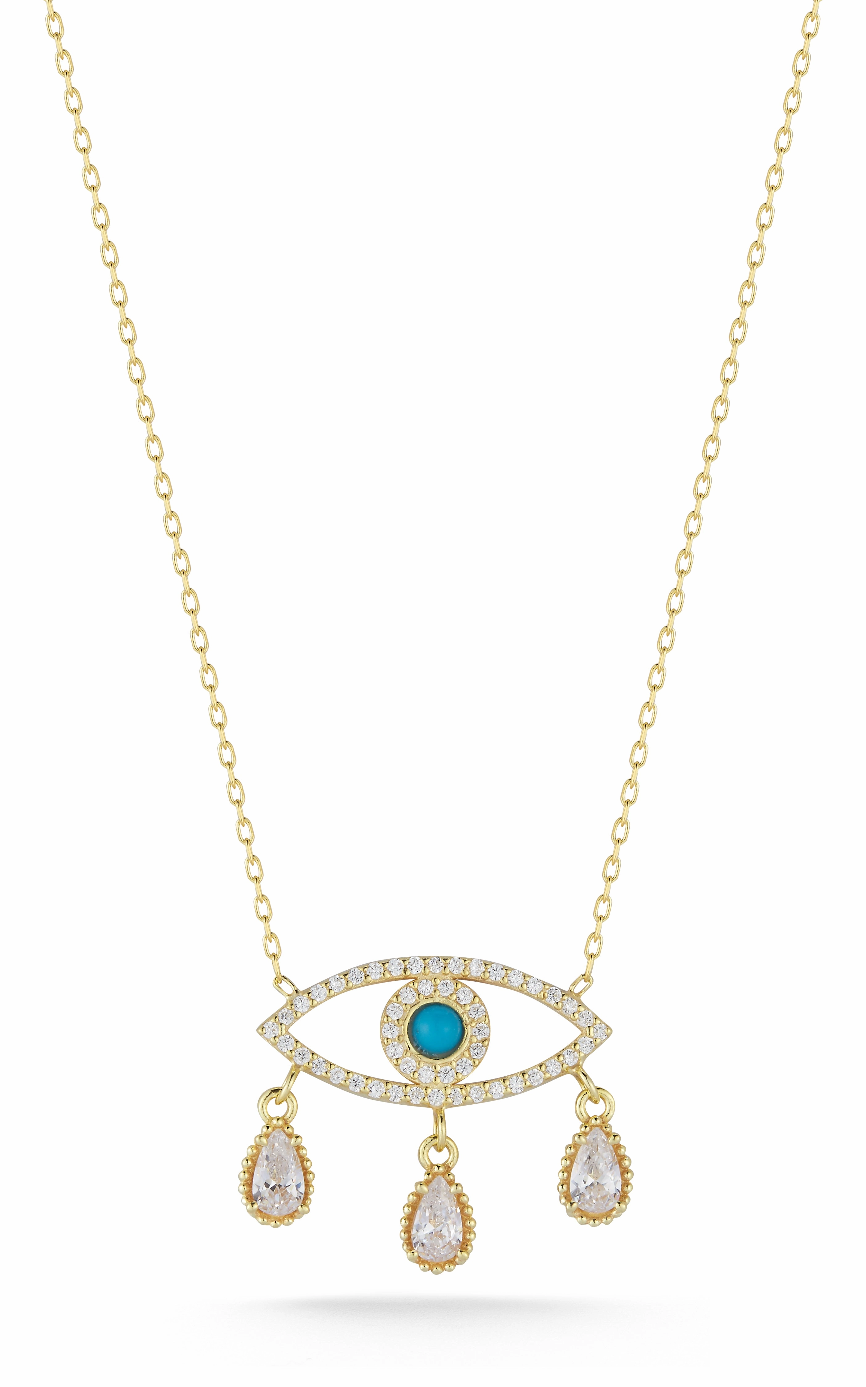 custom design Tear Drop Evil Eye Necklace