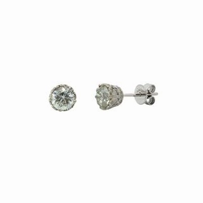 1.178cttw Round Diamond in Basket Earrings Polygonal Accessory Contemporary Option