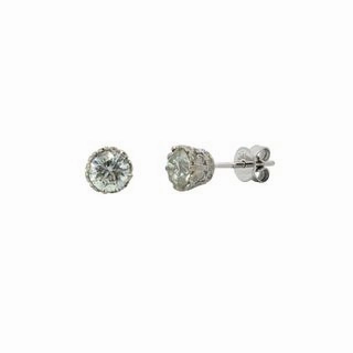 1.178cttw Round Diamond in Basket Earrings Polygonal Accessory Contemporary Option