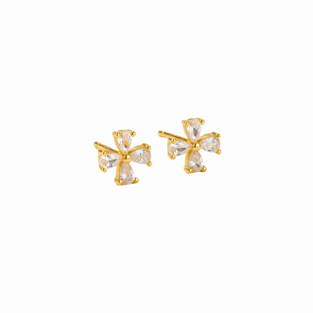 Stylish Item Abstract Ornament Flower Gold Studs