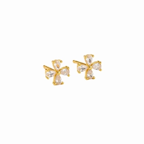 Stylish Item Abstract Ornament Flower Gold Studs