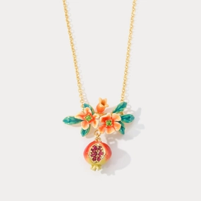 Pomegranate Flower Necklace Chic Glow