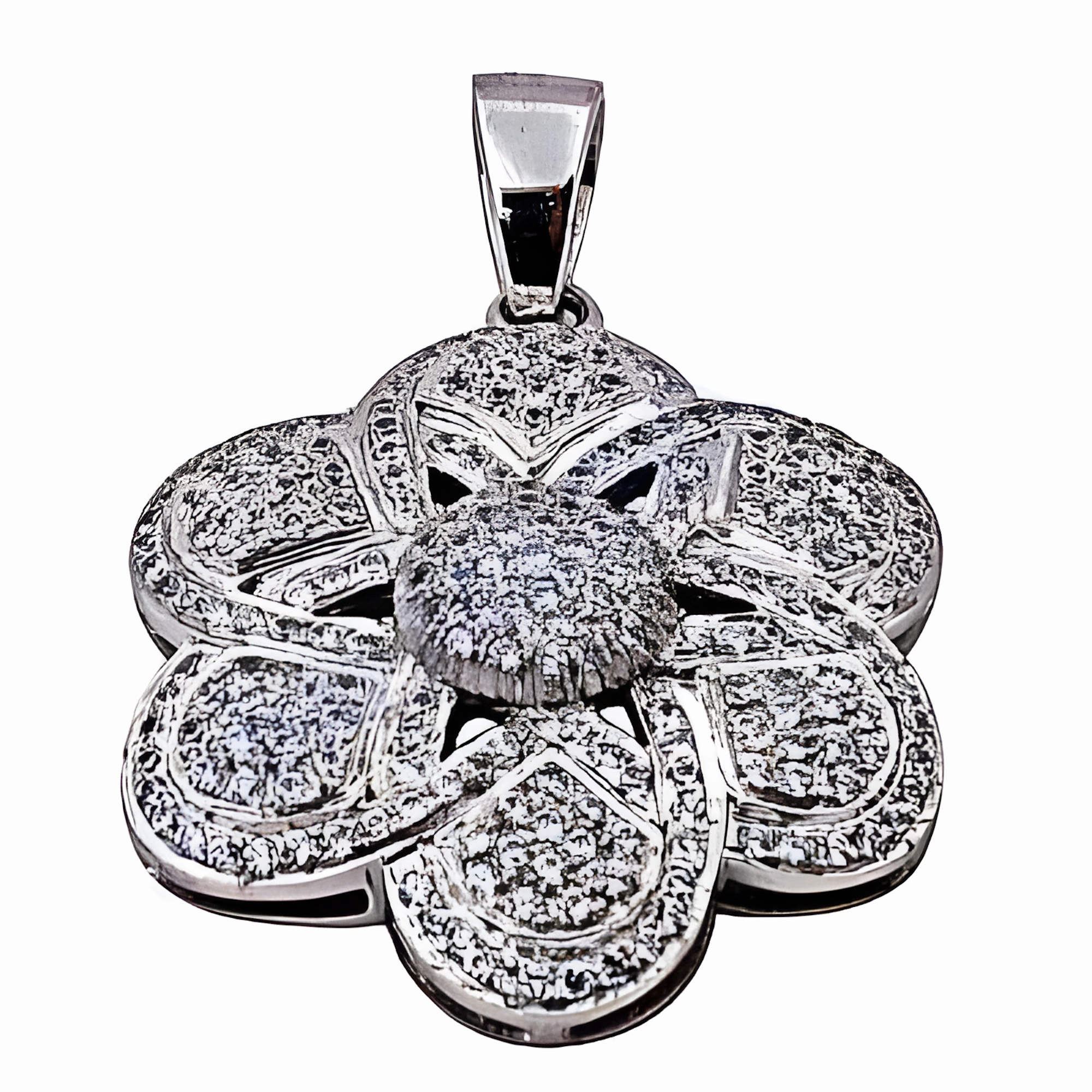 Charming Flower Style Cubic Zirconia Gemstone Silver Pendant - Elegant Jewelry Festive Season