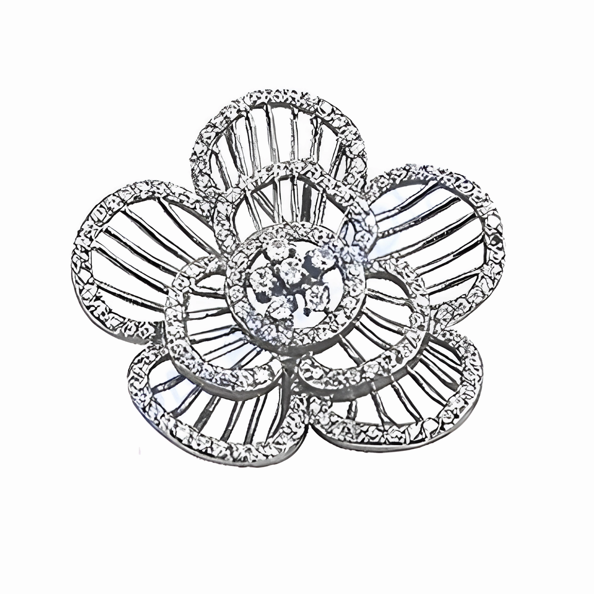 Minimalist Item Artistic Accent Delicate Flower Style CZ Gemstone Silver Pendant - Elegant Jewelry