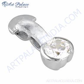 Dazzling Cubic Zirconia Silver Pendant - Hot CZ Gemstone Jewelry Jeweled Adornment Travel Ready