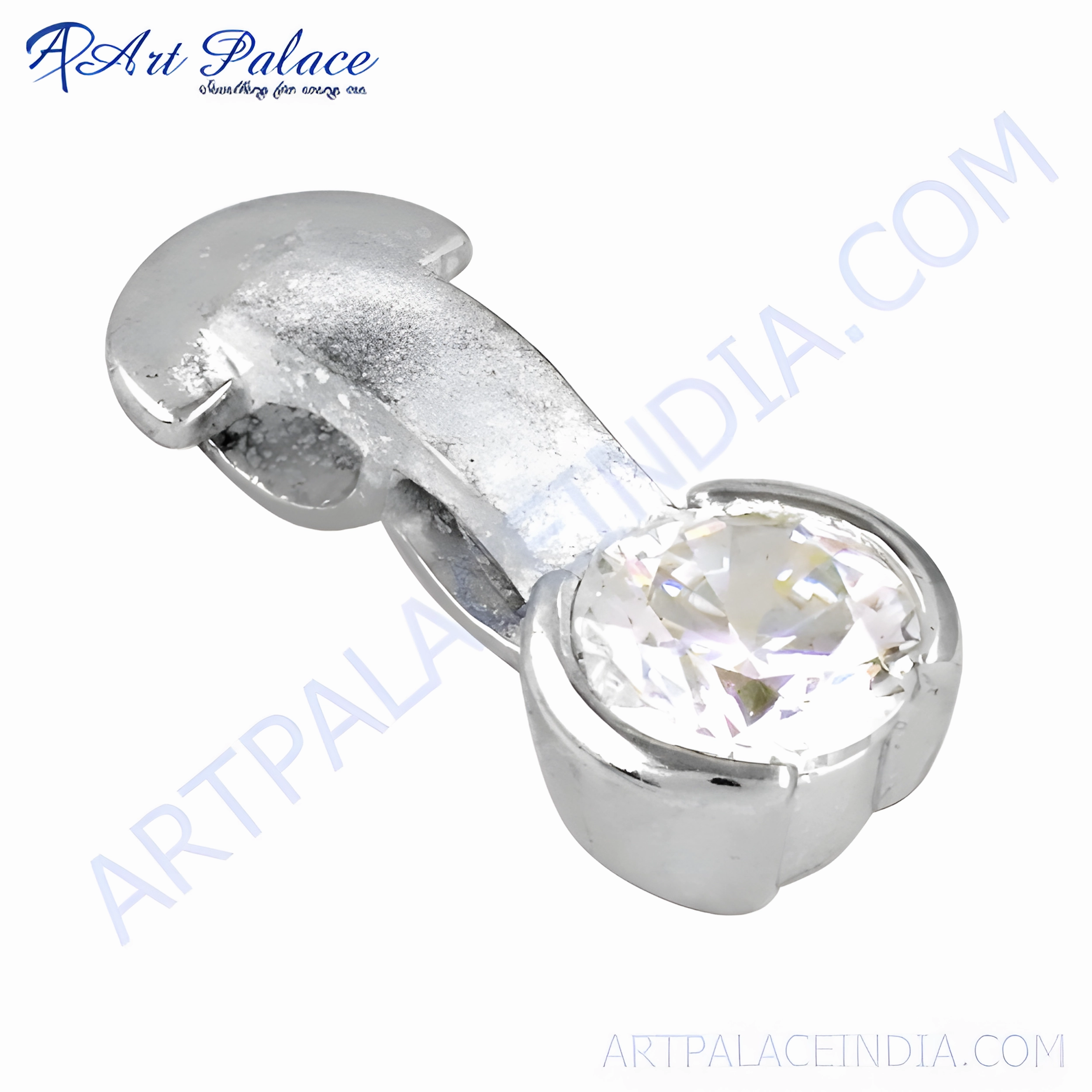 Dazzling Cubic Zirconia Silver Pendant - Hot CZ Gemstone Jewelry Jeweled Adornment Travel Ready