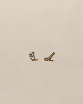 Forest Emerald Leaflet Studs Stunning Aesthetic Summer Adornment